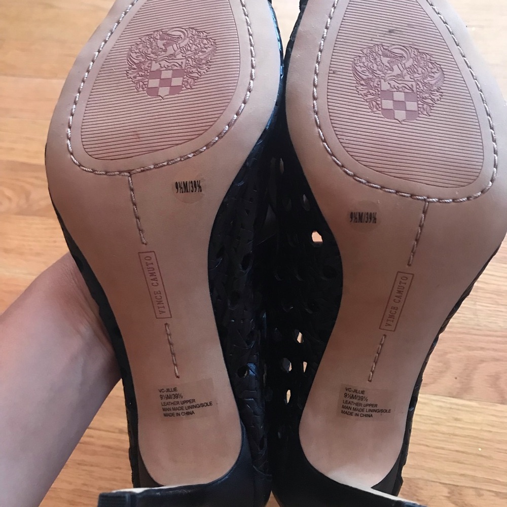Vince Camuto black lace up heels